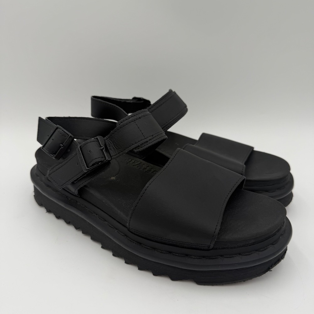 Dr. Martens Voss Black Chunky Platform Sandals Grunge Goth Alt Edgy 10 - Picture 9 of 10